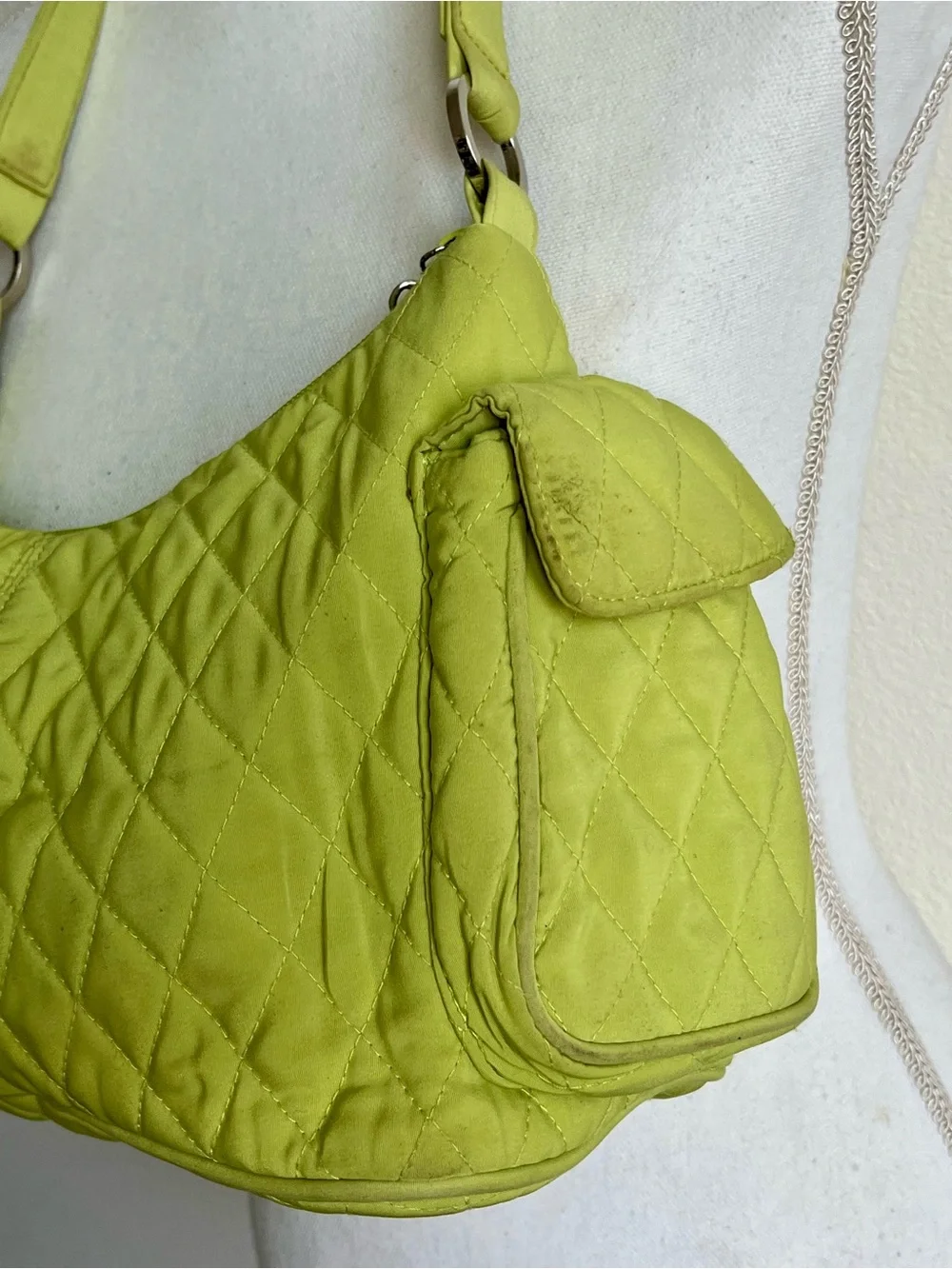 Vera Bradley Quilted Lime Green Shoulder Bag